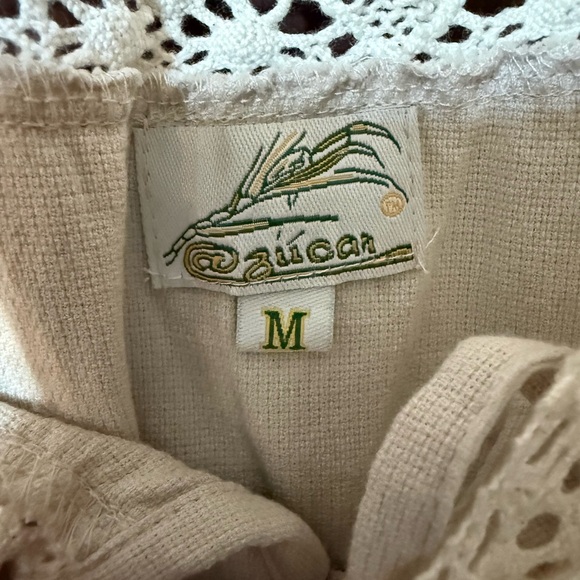 Cream Crochet-Trim Peasant Tunic Dress - Picture 3 of 5